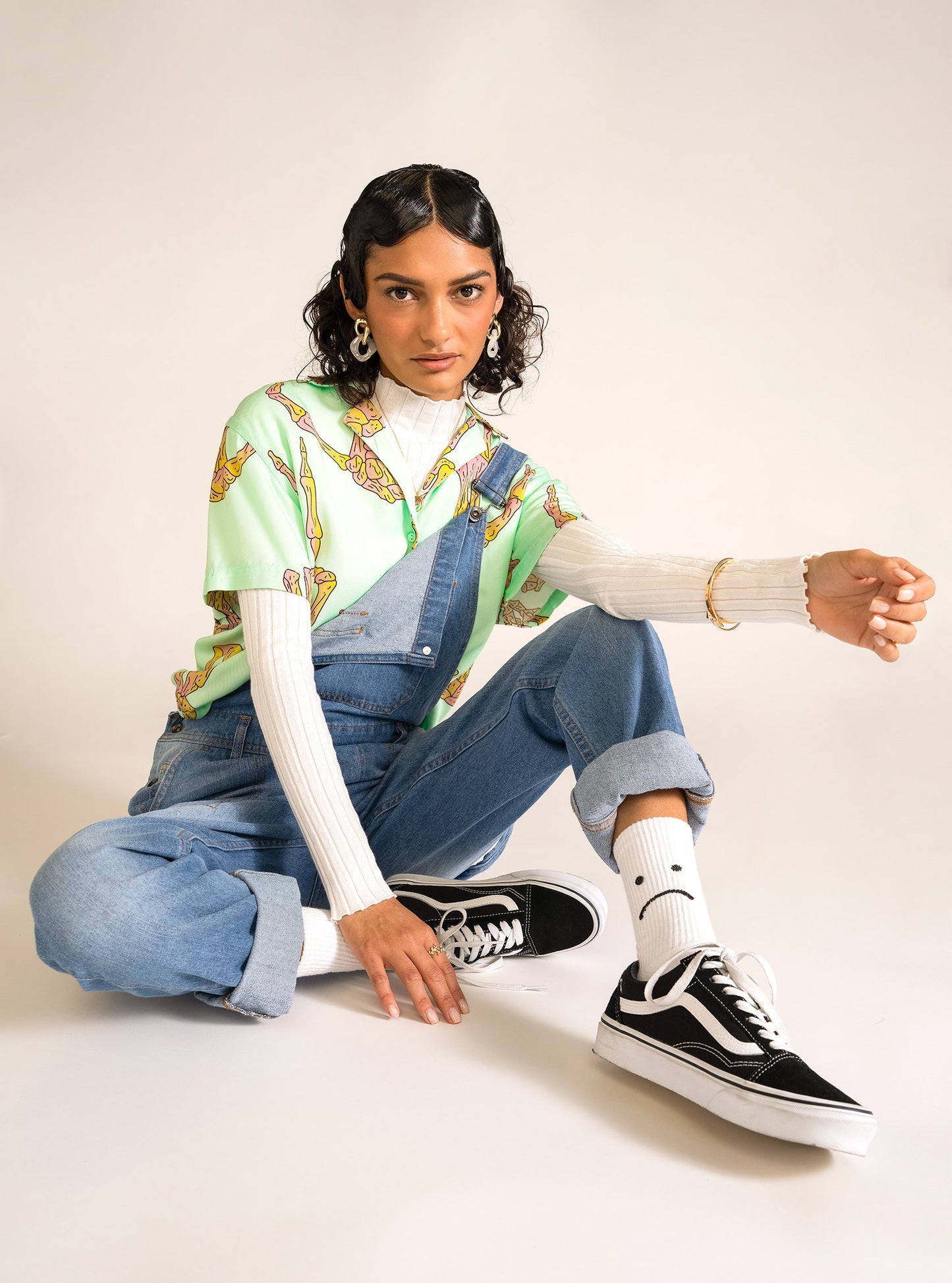 Skeleton Resort Blouse, Verde Claro