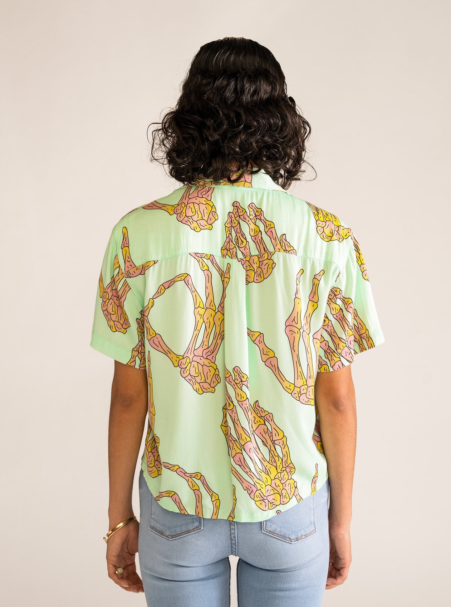 Skeleton Resort Blouse, Verde Claro