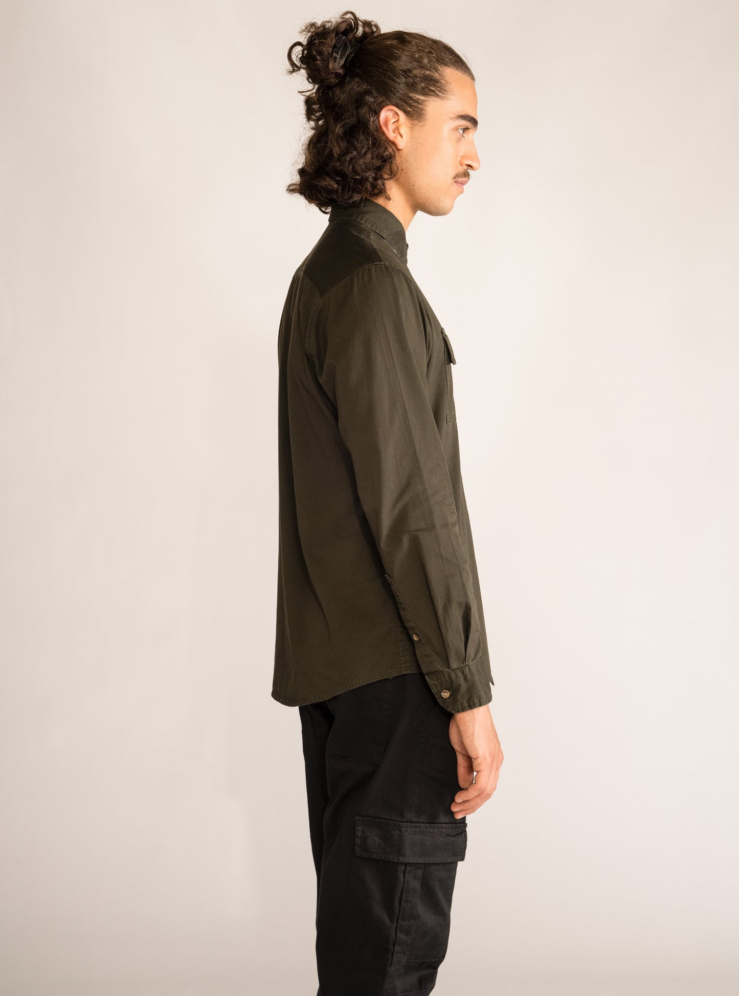 Faded Long Sleeve Shirt, Verde Olivo