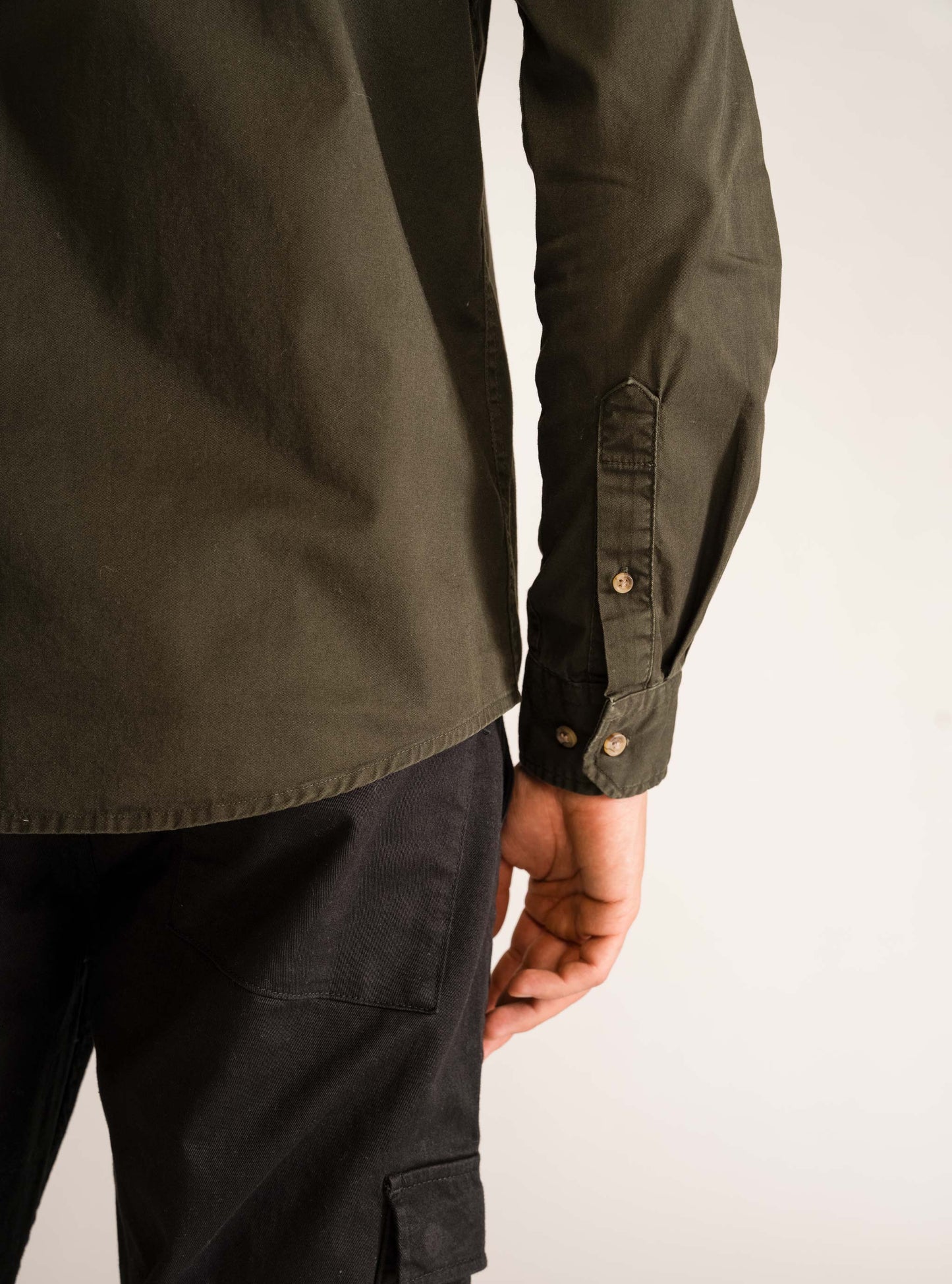 Faded Long Sleeve Shirt, Verde Olivo