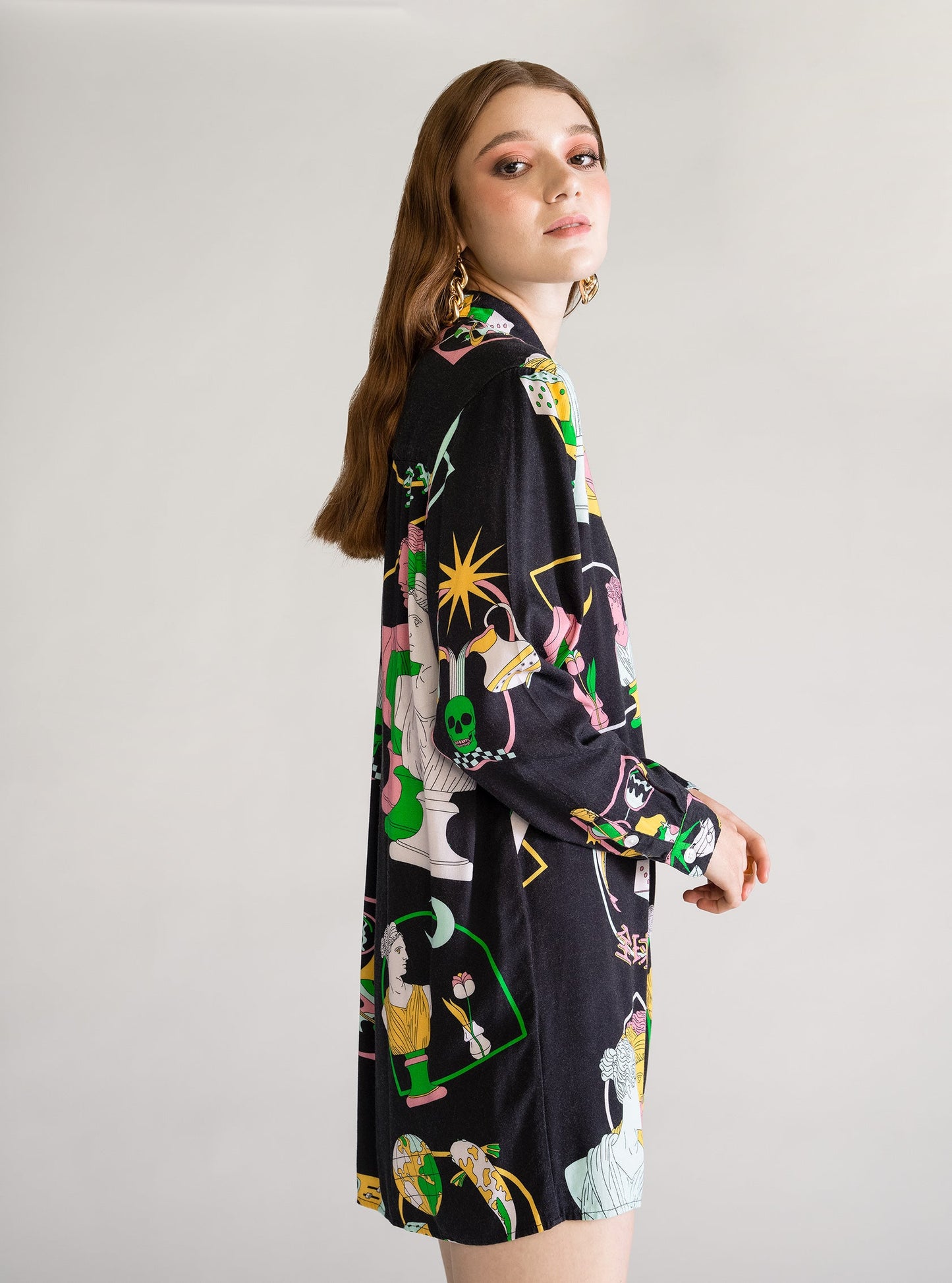 Neon Greek Blouse, Negro