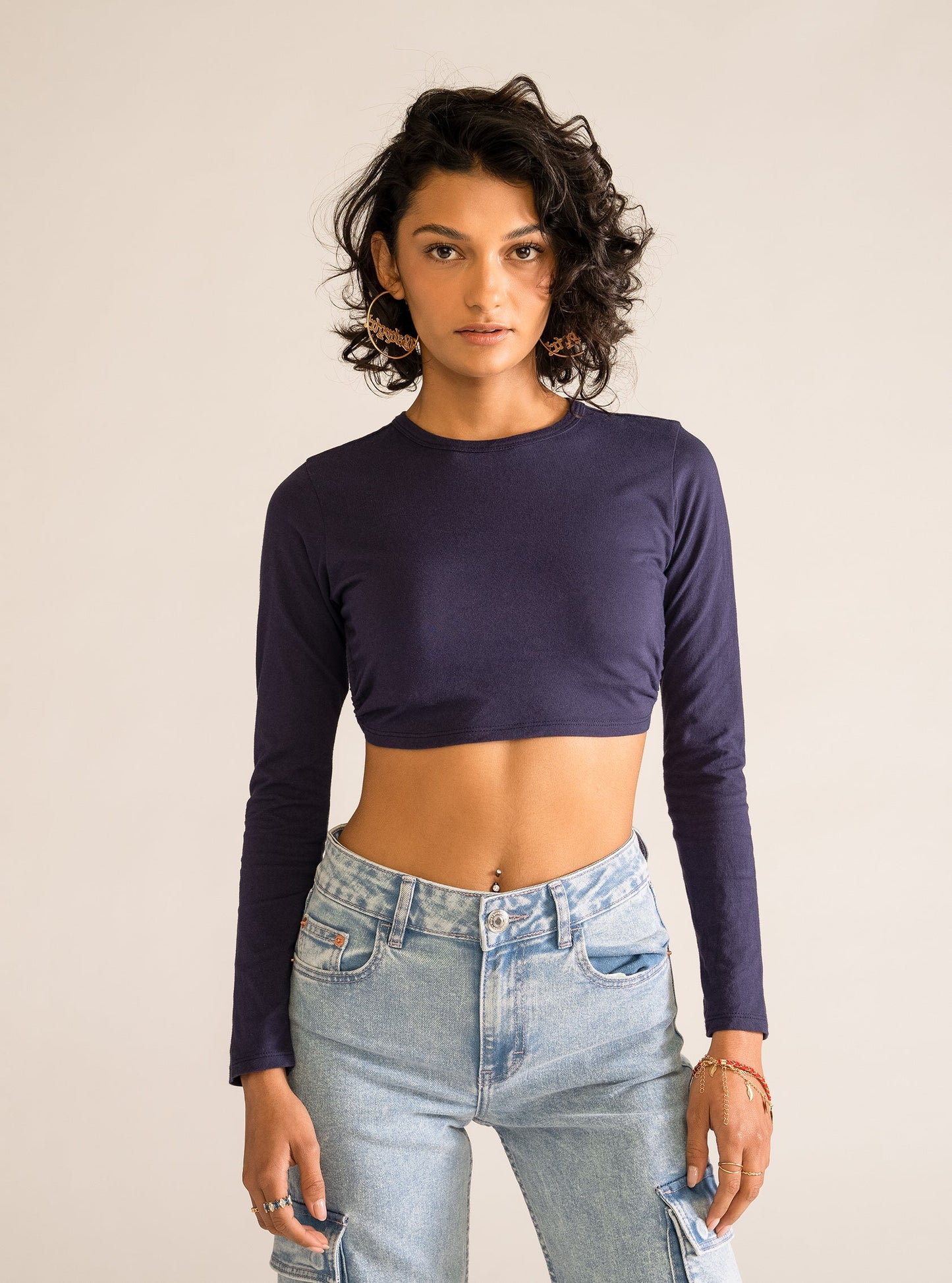 Almost Backless Tee, Azul Marino