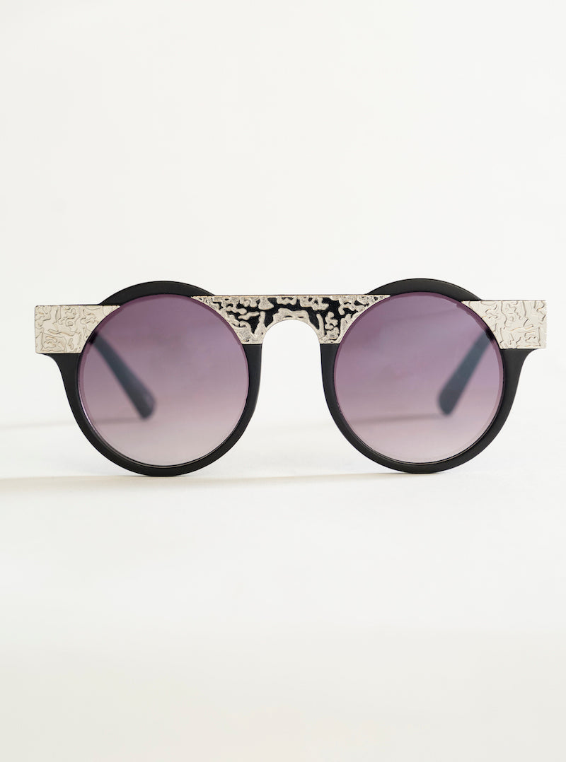 Round & Around Sunglasses, Negro