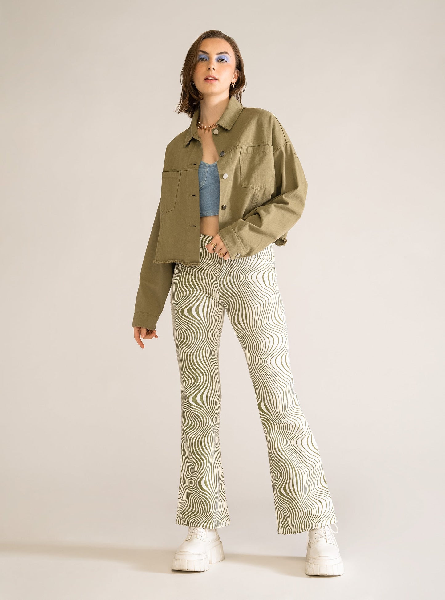 Matcha Waves Bell Bottoms, Verde Claro