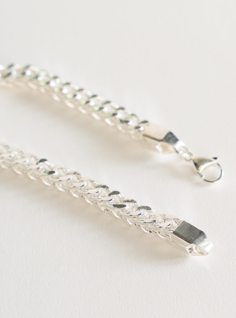 Curve Cuban Bracelet, Plateado