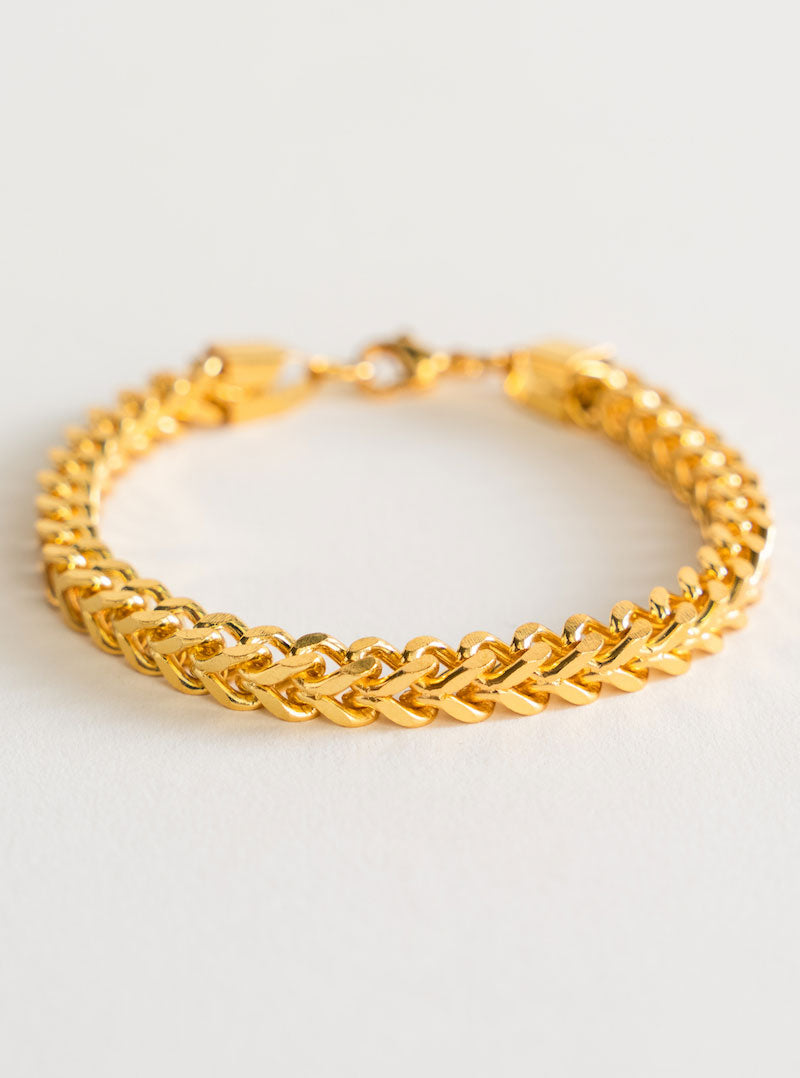 Curve Cuban Bracelet, Dorado