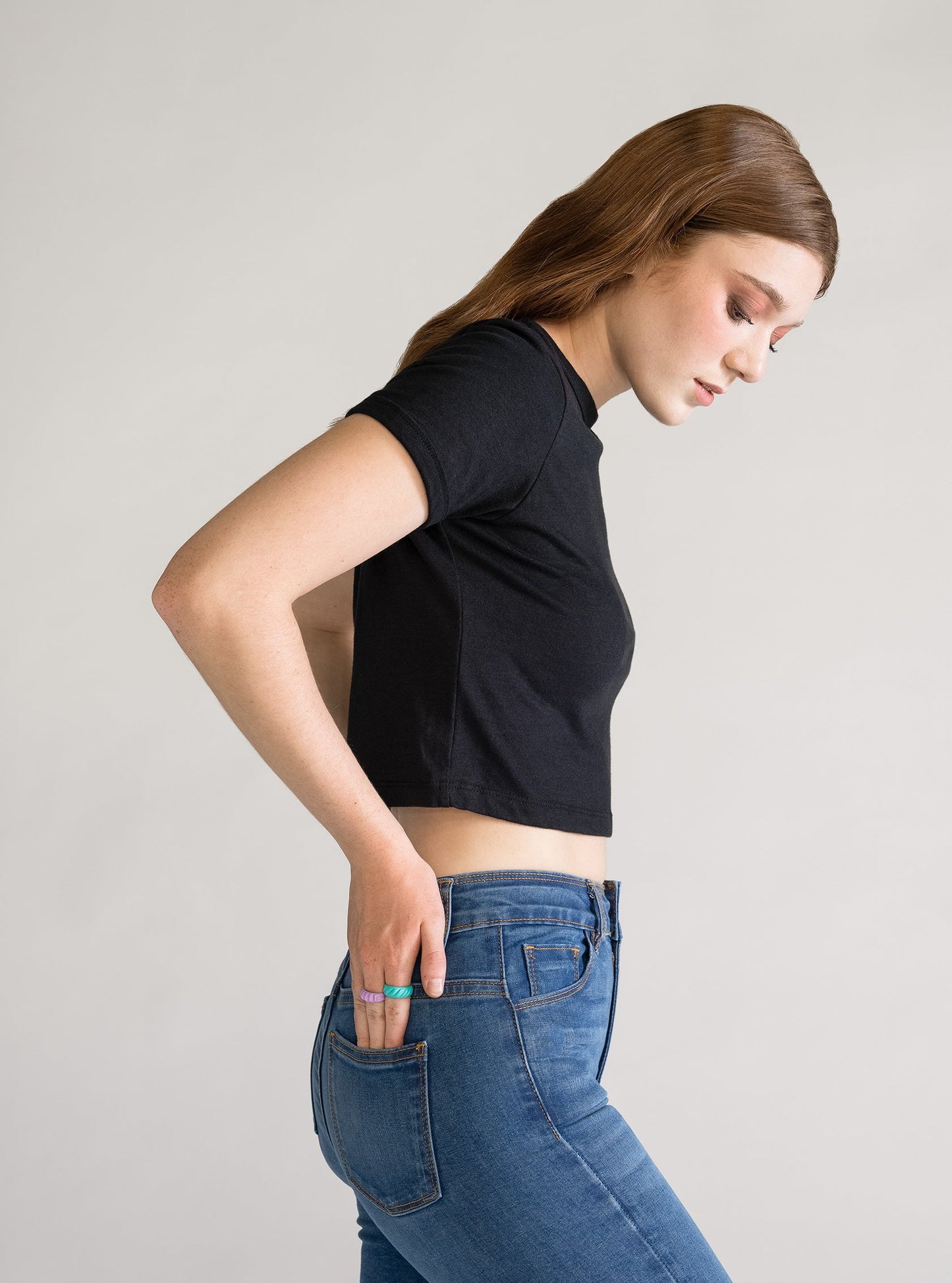 Cropped Basic Tee, Negro