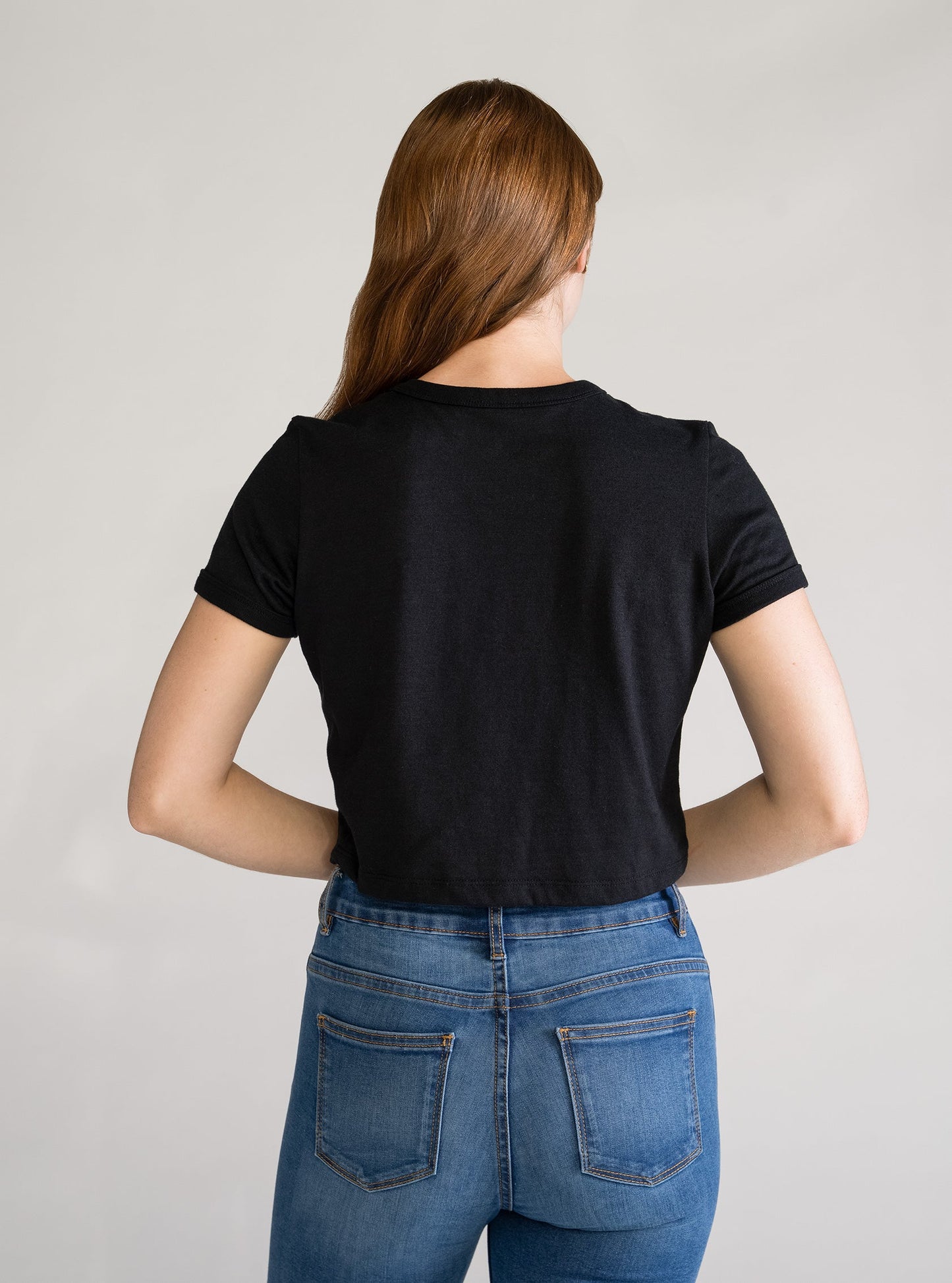 Cropped Basic Tee, Negro