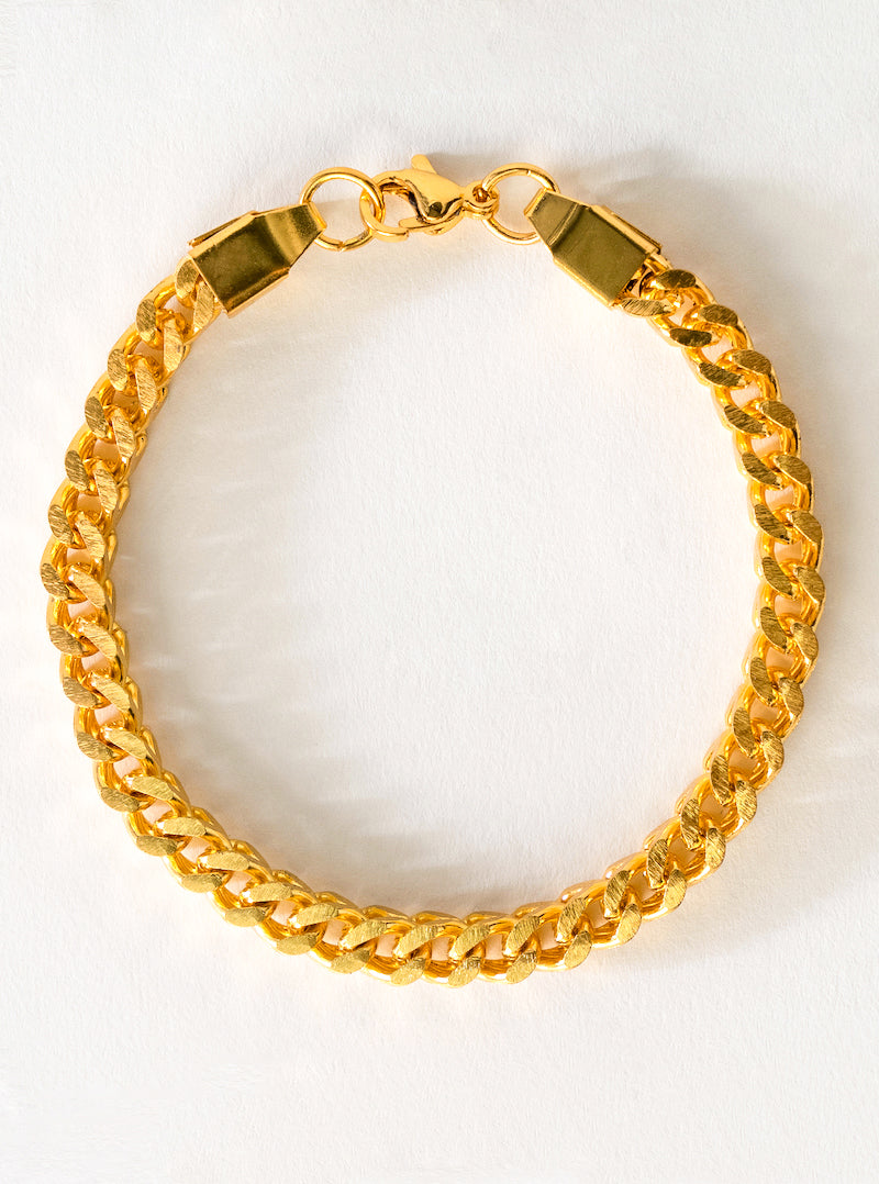 Curve Cuban Bracelet, Dorado
