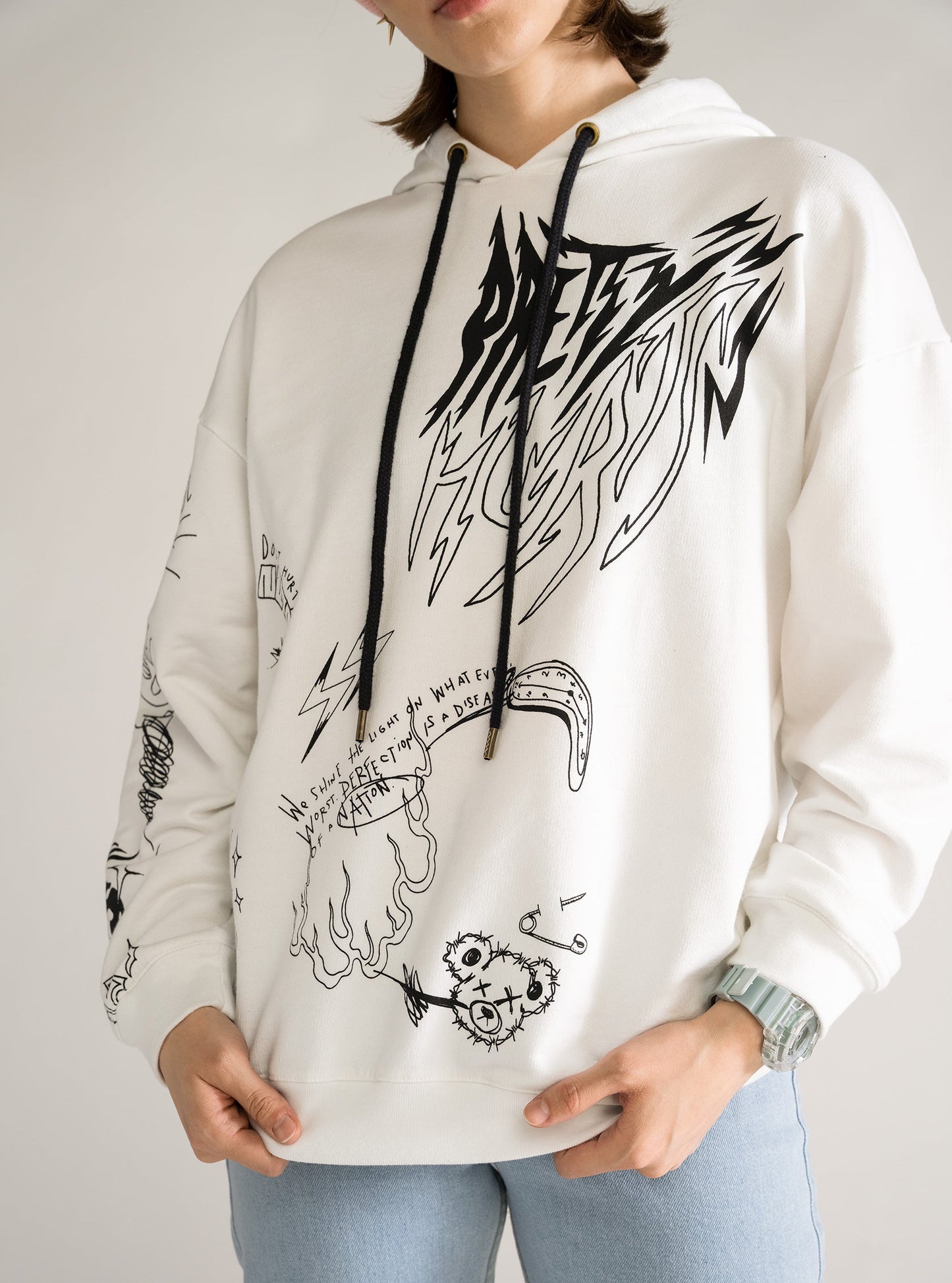 Pretty Hurts Hoodie, Blanco
