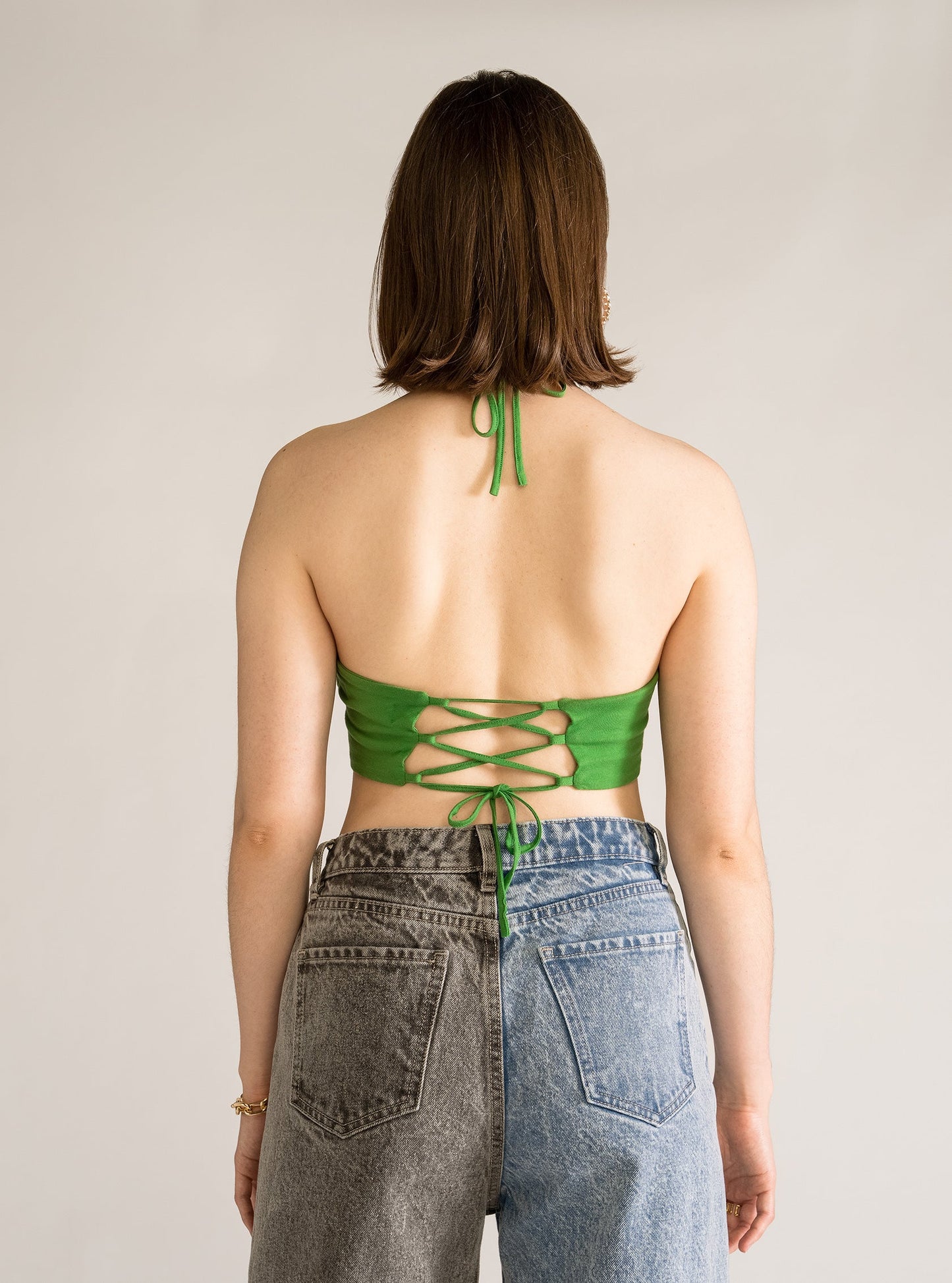 Tied Center Top, Verde Claro