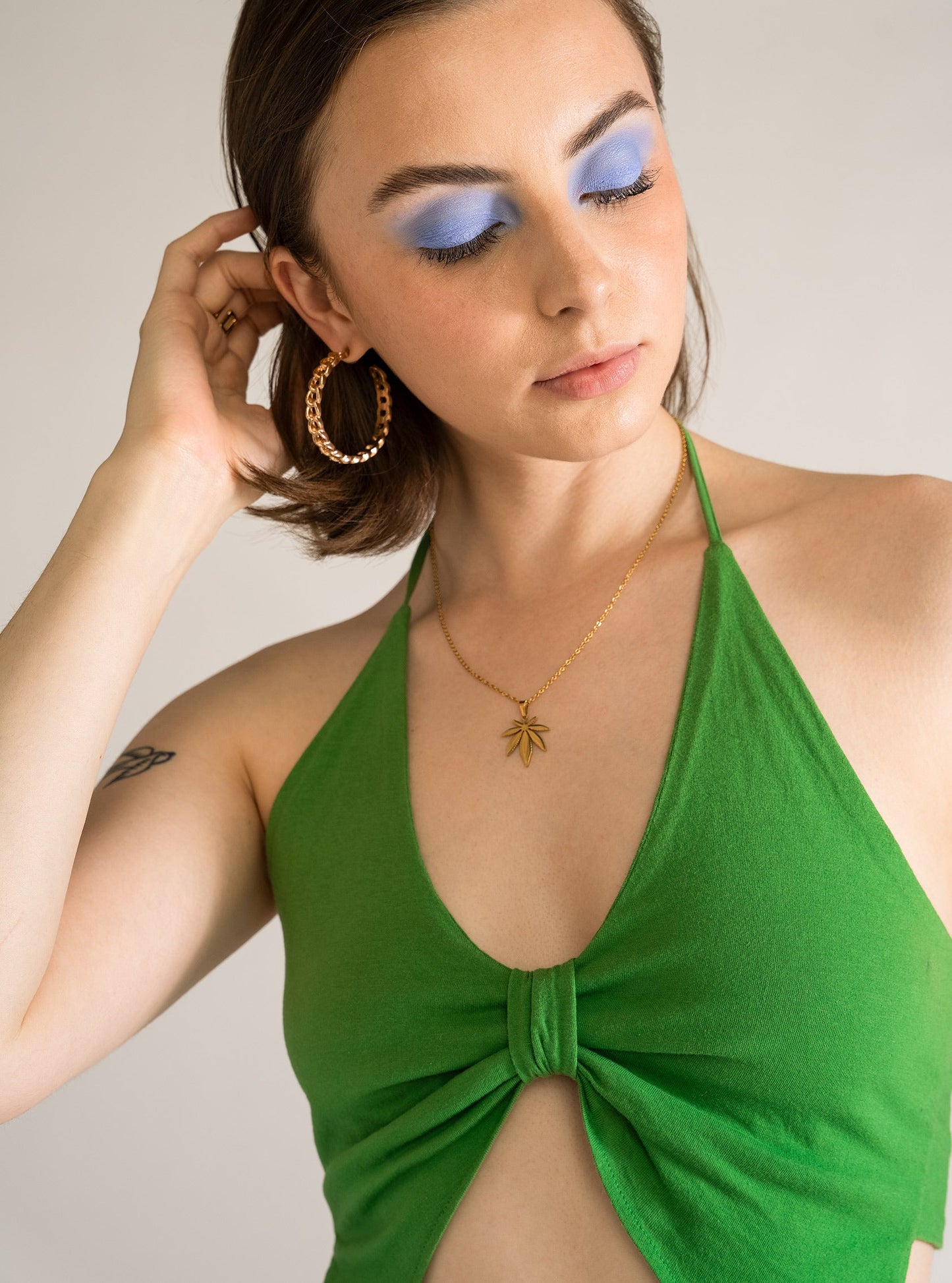Tied Center Top, Verde Claro