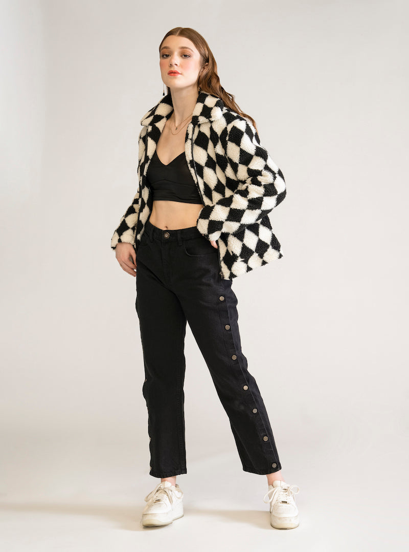 B&B Check jacket, Blanco
