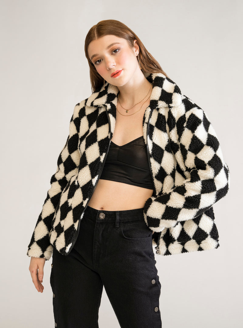 B&B Check jacket, Blanco