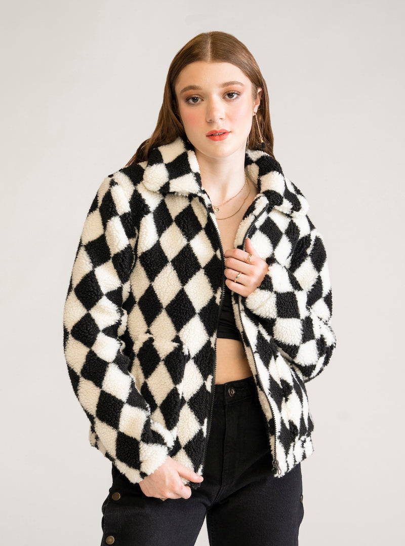 B&B Check jacket, Blanco