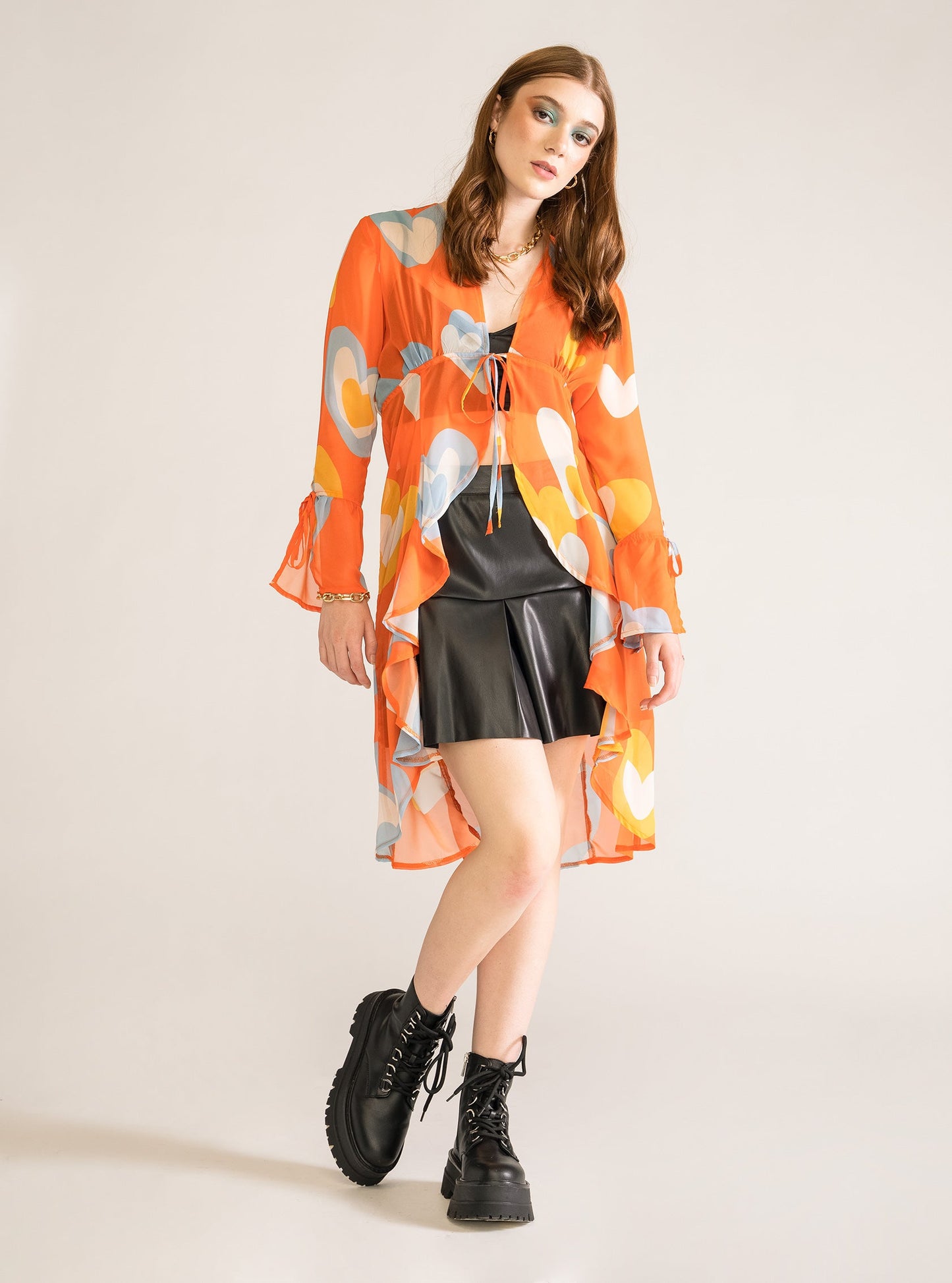 Queen Of Hearts Kaftan, Anaranjado
