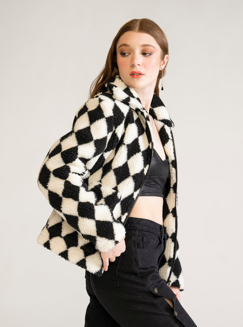 B&B Check jacket, Blanco