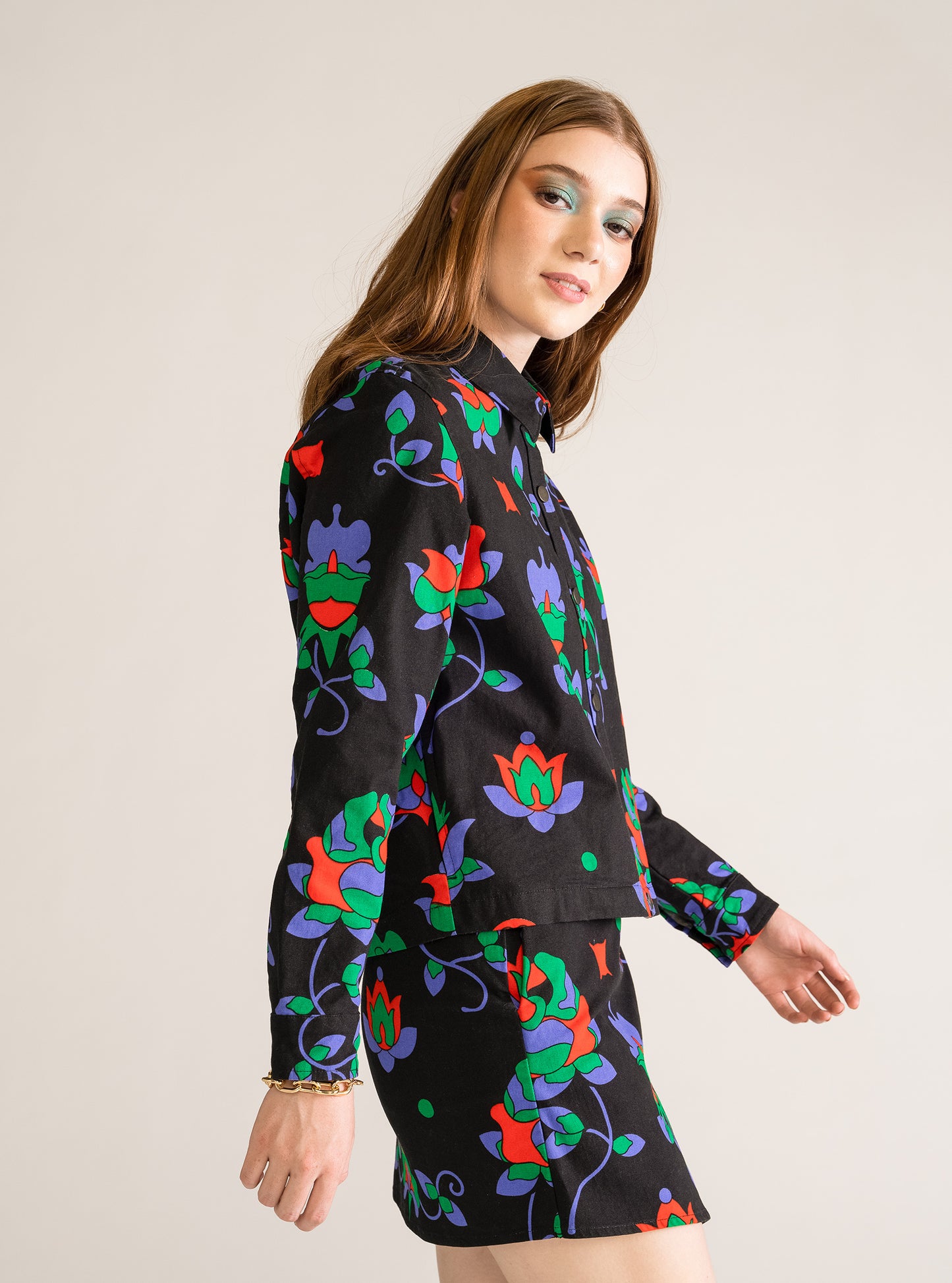 Dark Flower Jacket, Negro