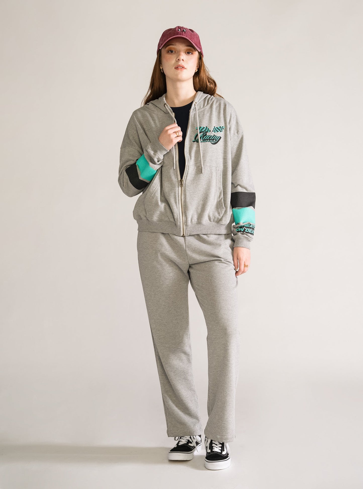 Run That Race Hoodie, Gris Claro