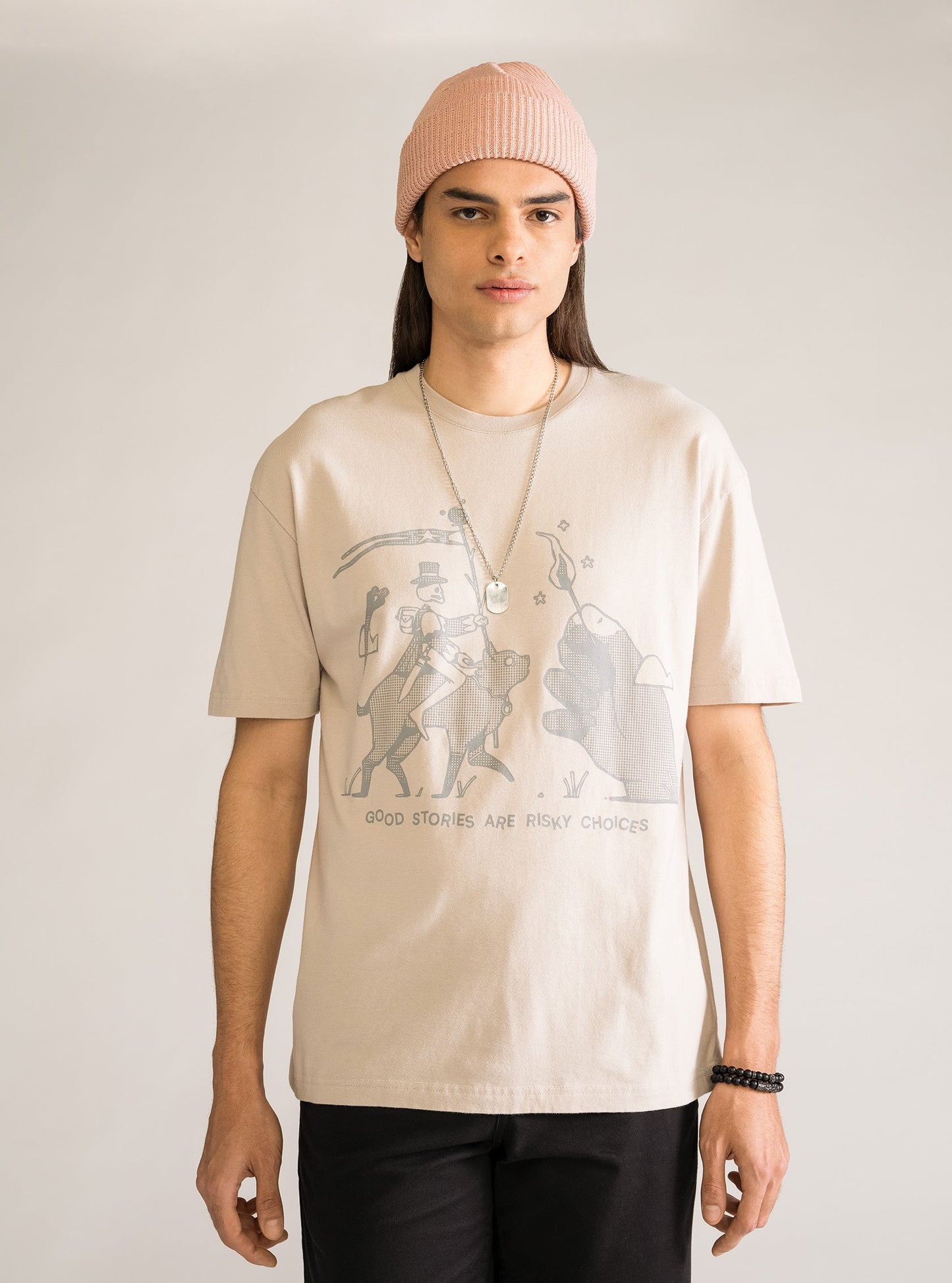 Risky Choices Drop T-Shirt, Café Claro