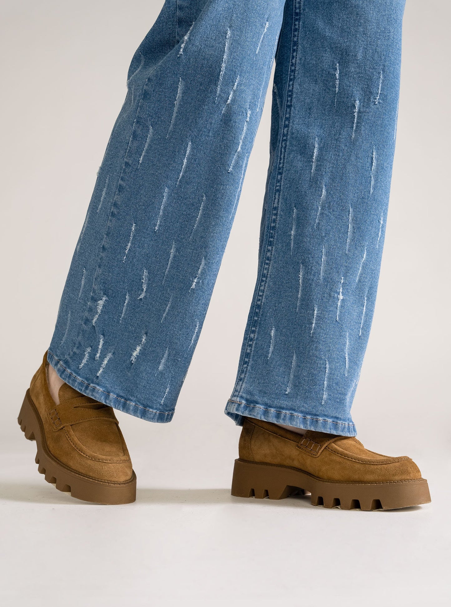 Spiderwebs Wide Leg Jeans, Azul Claro