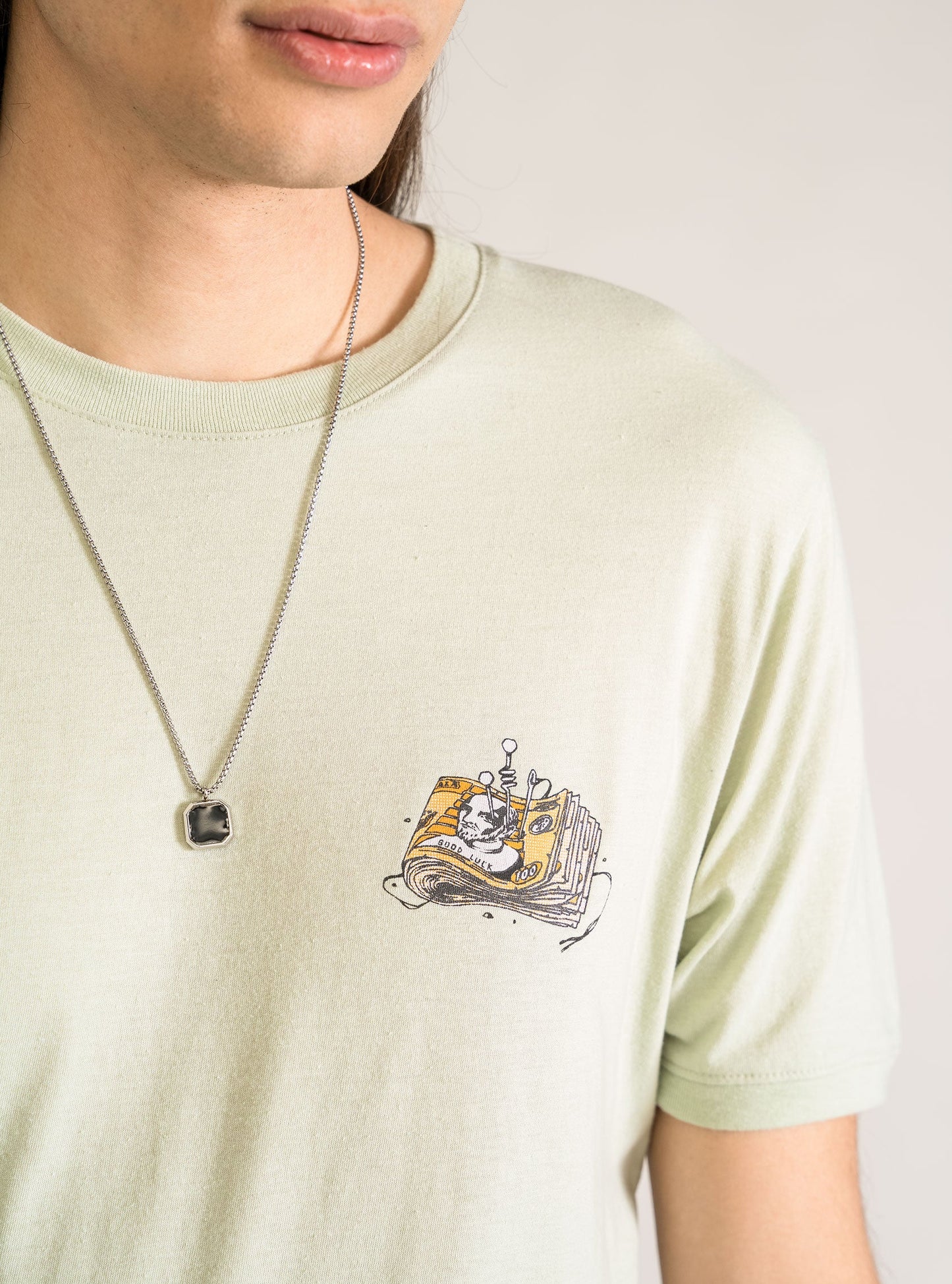Cash Is King T-Shirt, Verde Claro