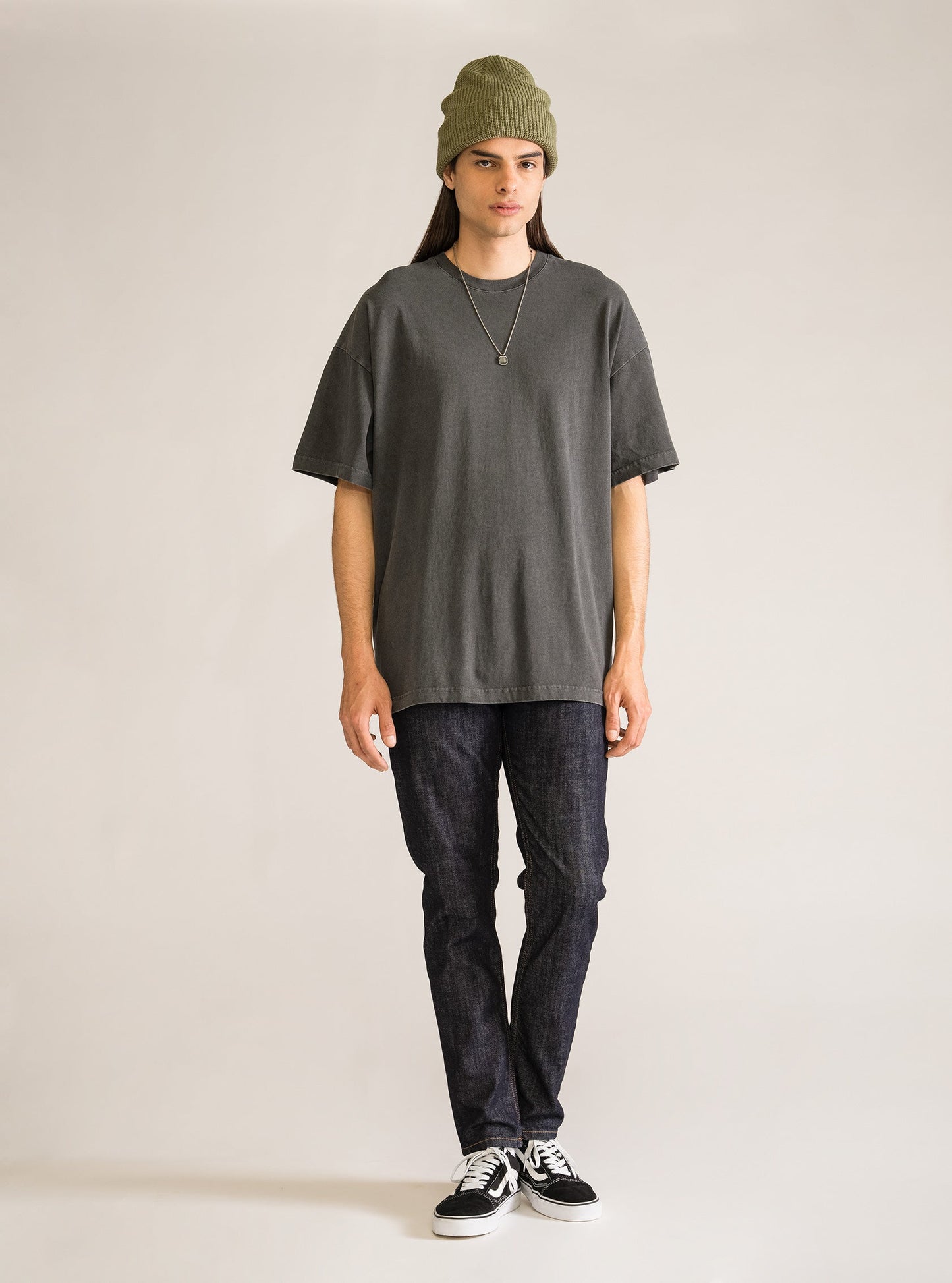 Nostalgia Chart Oversize T-shirt, Gris Obscuro