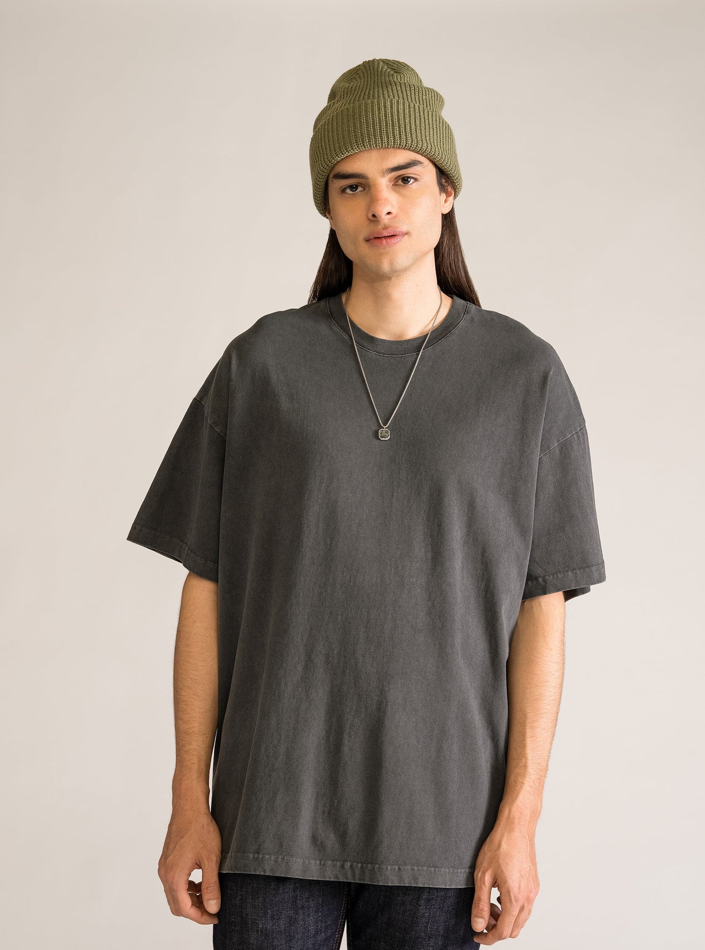 Nostalgia Chart Oversize T-shirt, Gris Obscuro