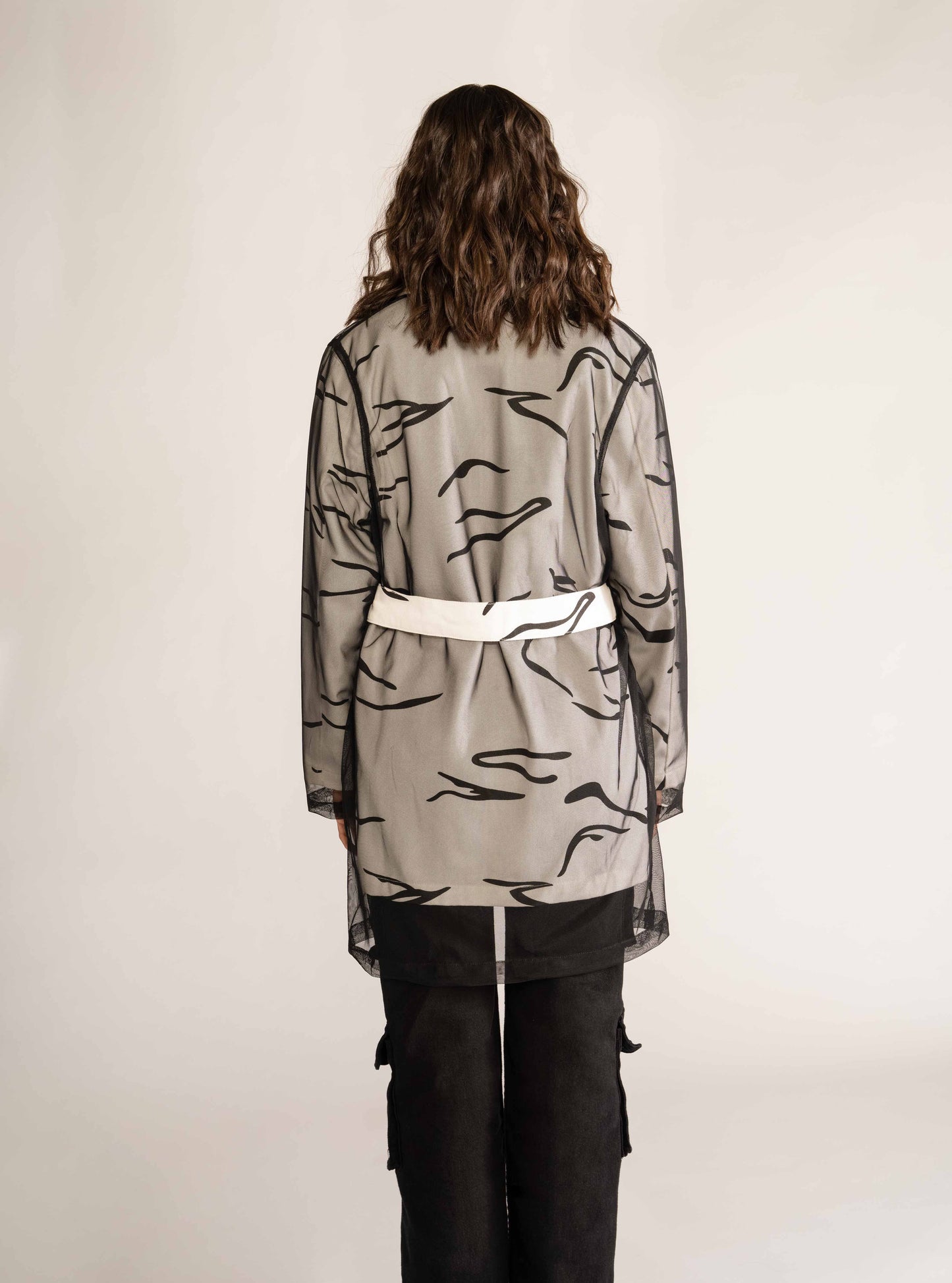 Dorrit Tulle Raincoat, Negro