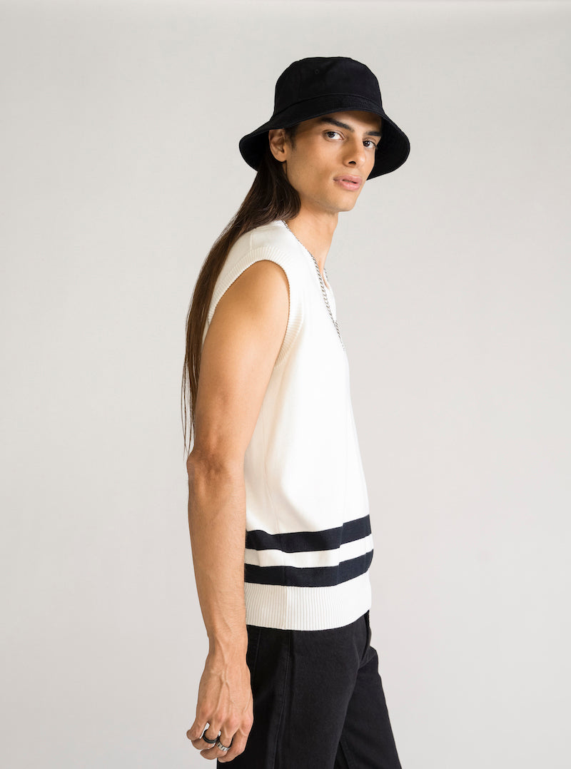 My White Striped Vest, Blanco