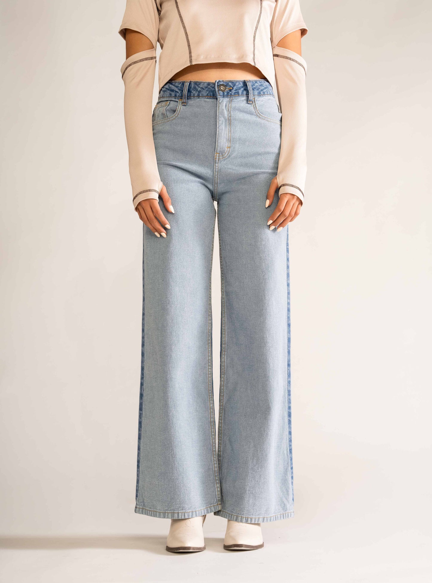 More Than Words Wide Leg Jeans, Celeste