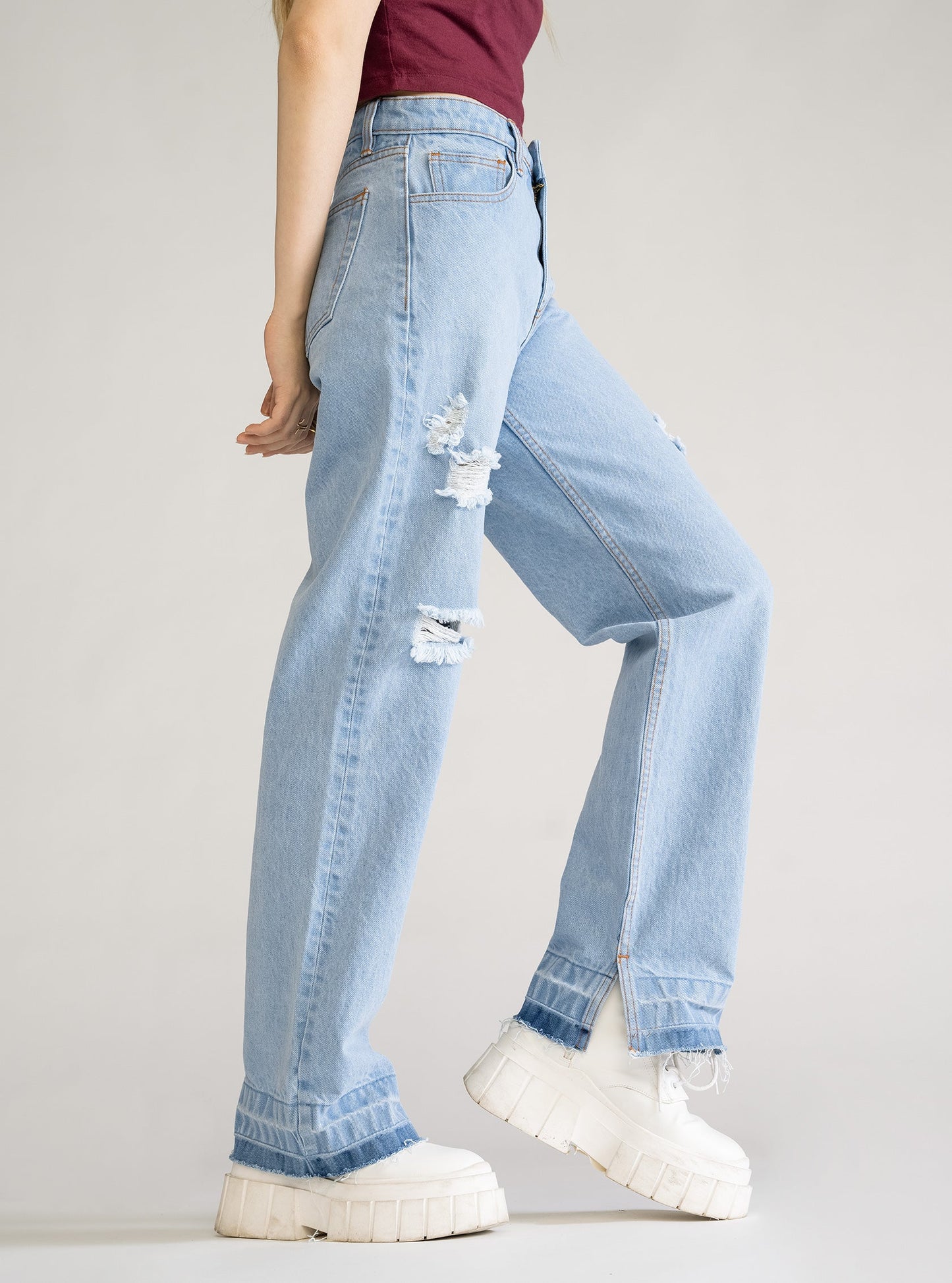 Real Wild Child Straight Jeans, Celeste