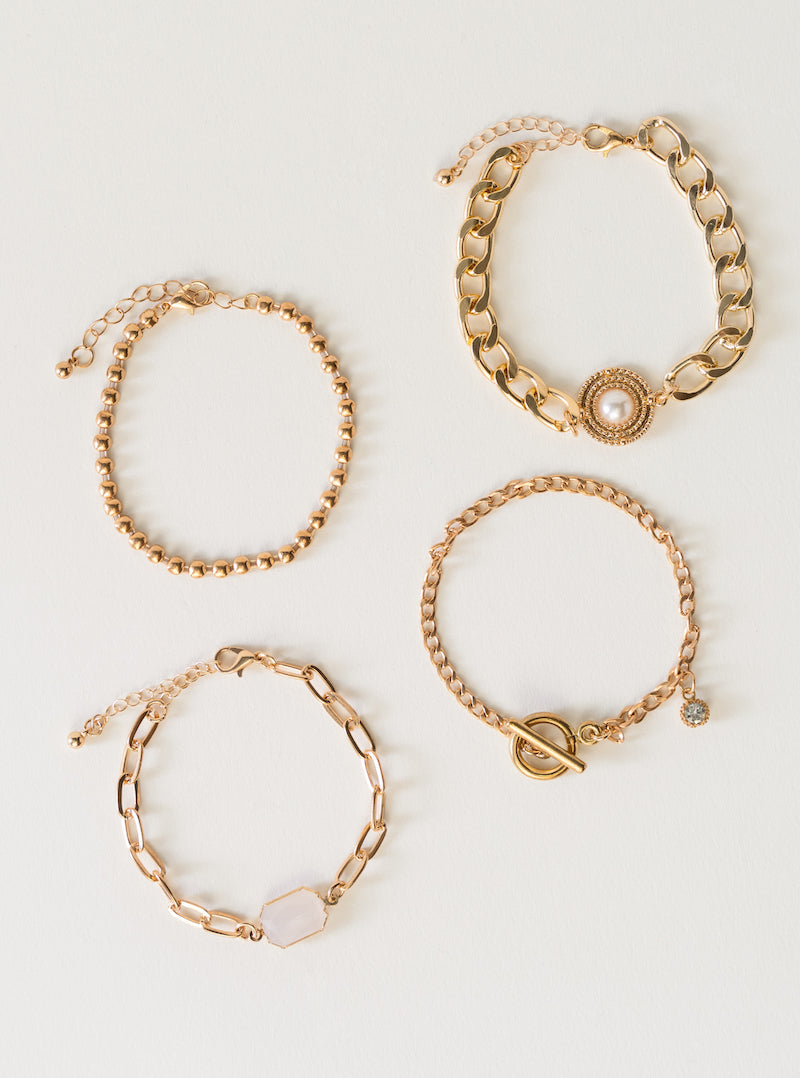 Golden Freedom Bracelet Set, Dorado