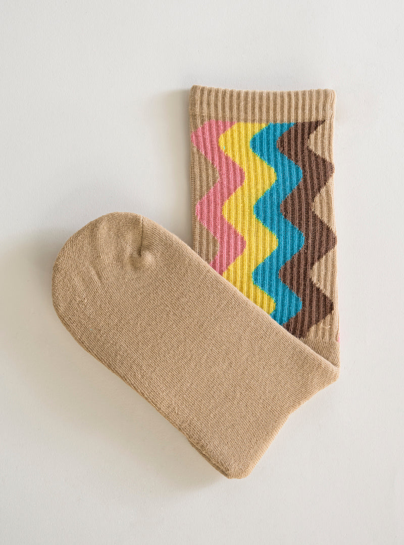 Groovy Waves Calcetas, Beige