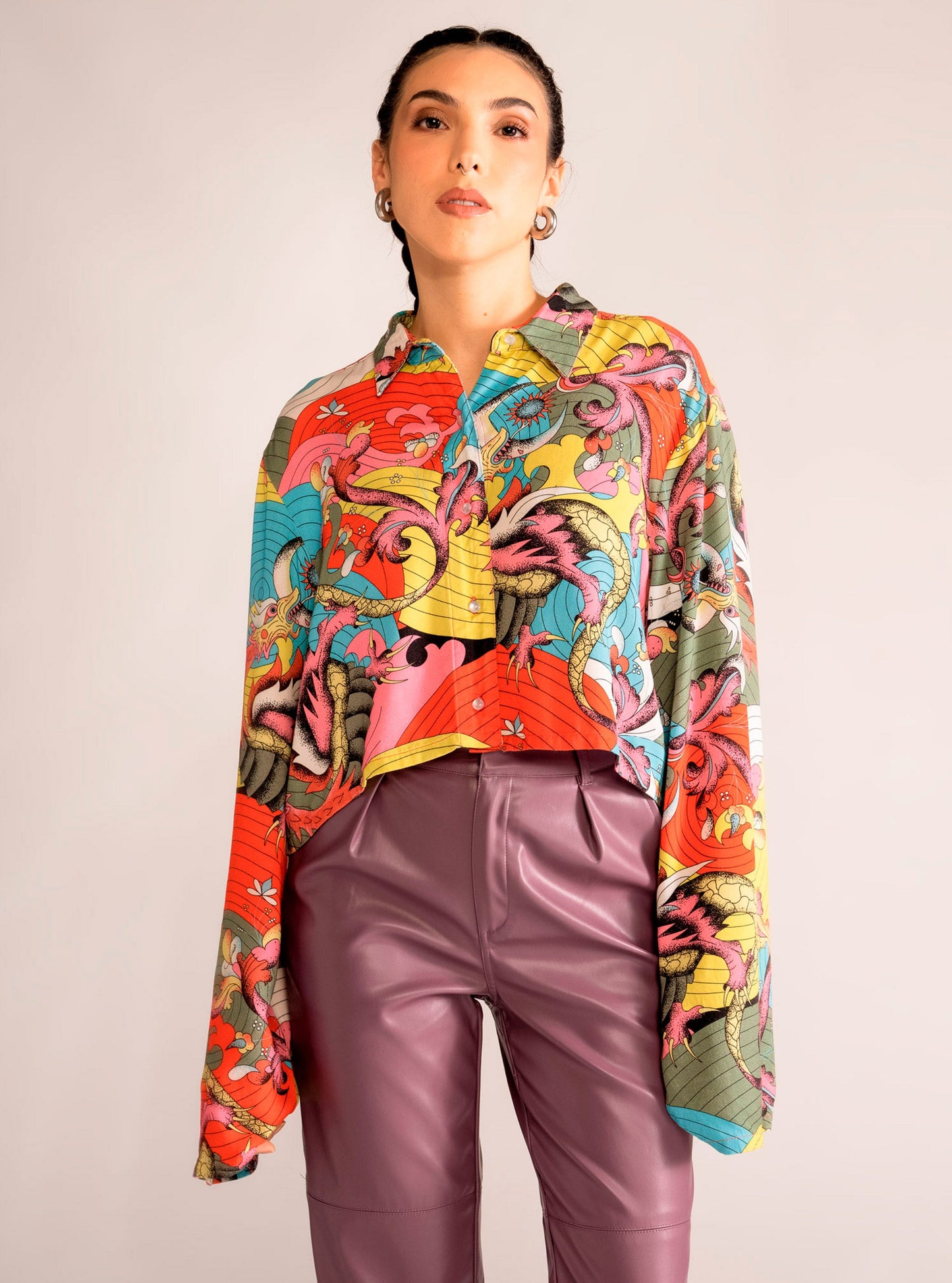 Reflection Kimono Blouse, Rojo