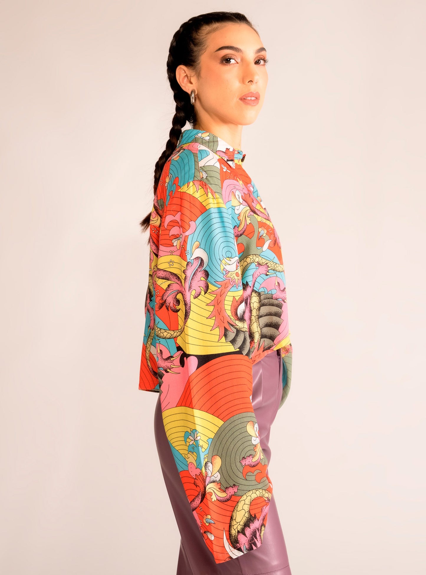 Reflection Kimono Blouse, Rojo