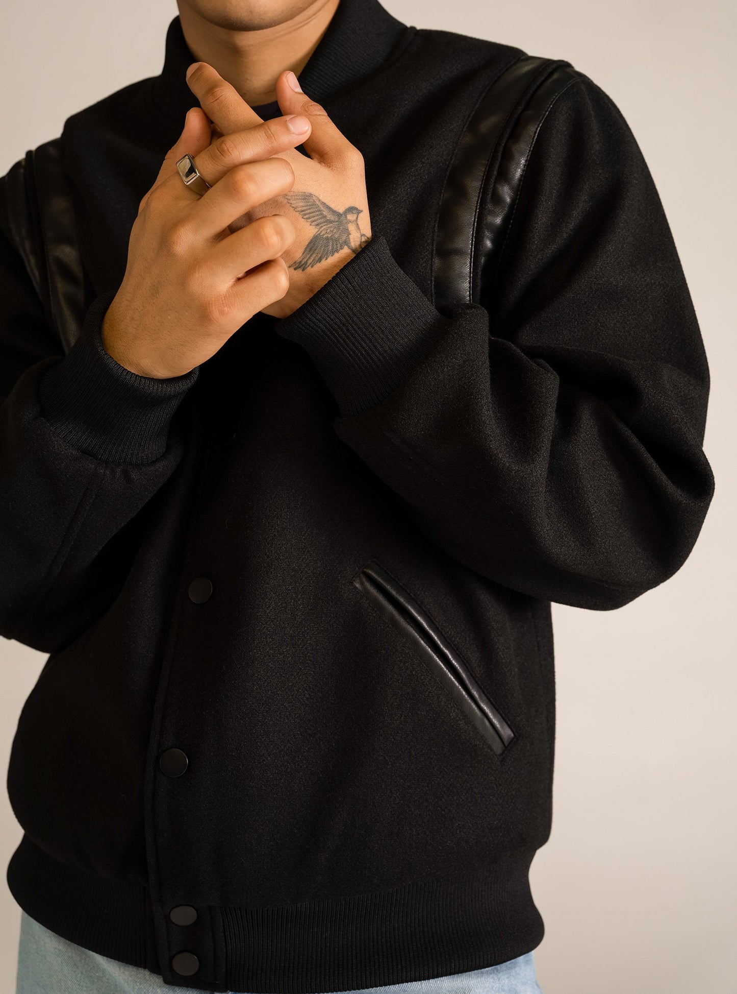Back in black Varsity Jacket, Negro