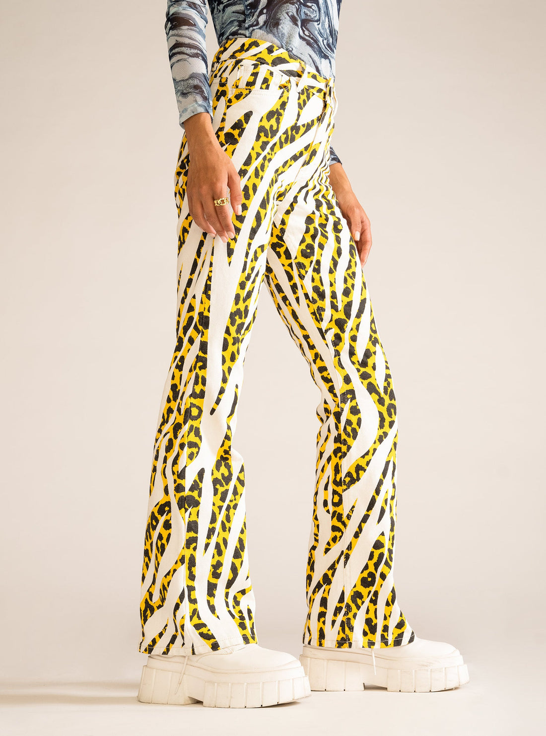 Le Tigre Bell Bottom Pants, Blanco
