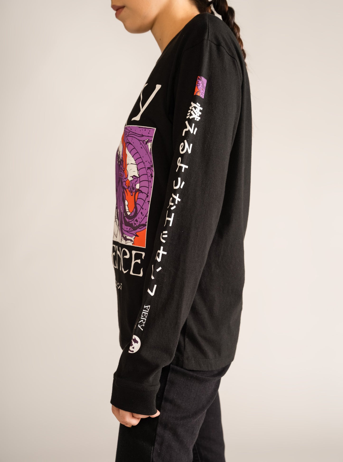 Cosmos Long Sleeve Tee, Negro
