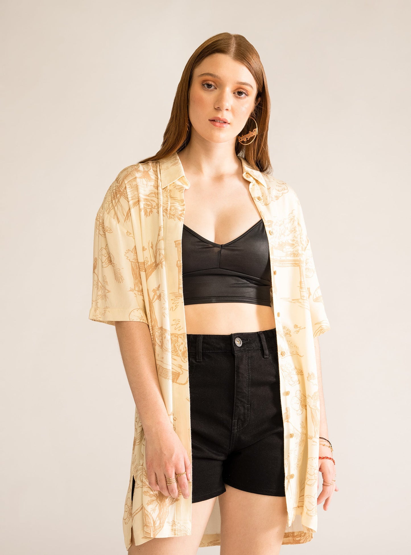 After Midnight Oversized Blouse, Beige
