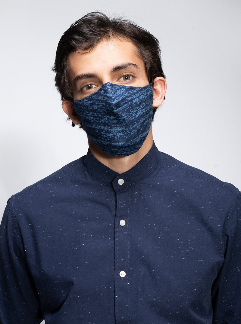 Mascarilla Unisex, Azul Jaspeado