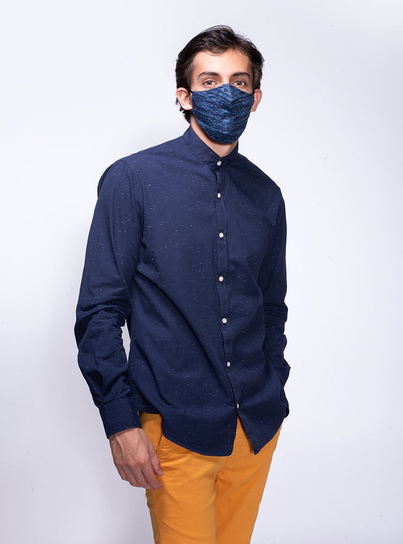 Mascarilla Unisex, Azul Jaspeado