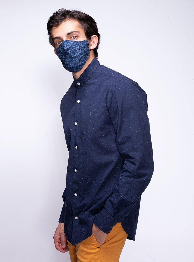 Mascarilla Unisex, Azul Jaspeado