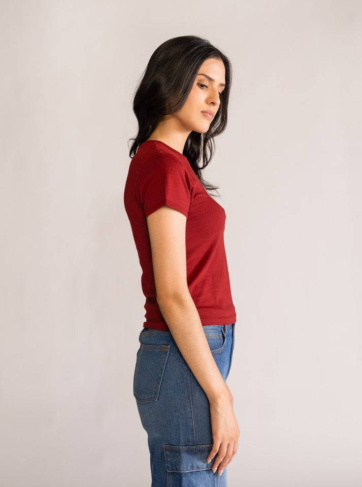 Cherry On Top Baby Playera, Vino Tinto