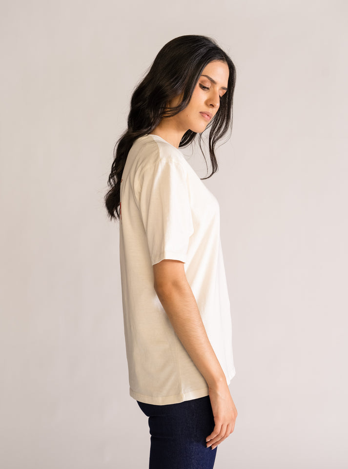 On The Go Oversized Playera, Crema