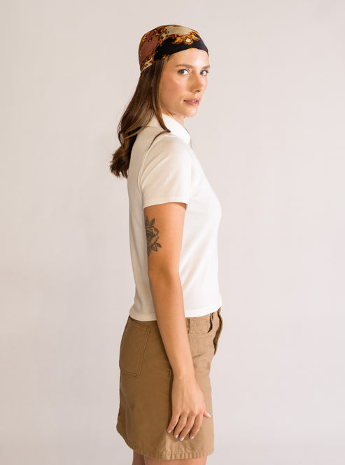 After Sunset Polo Blouse, Blanco
