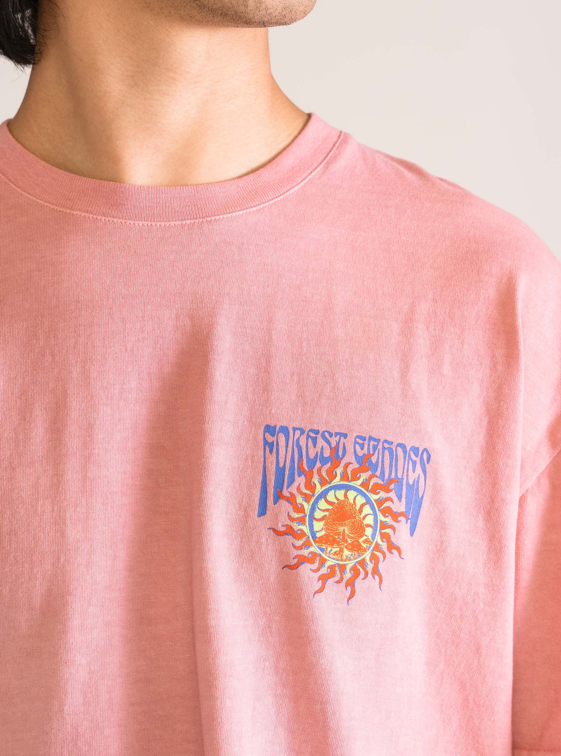 Mind Mirage Drop Shoulder T-Shirt, Rosado