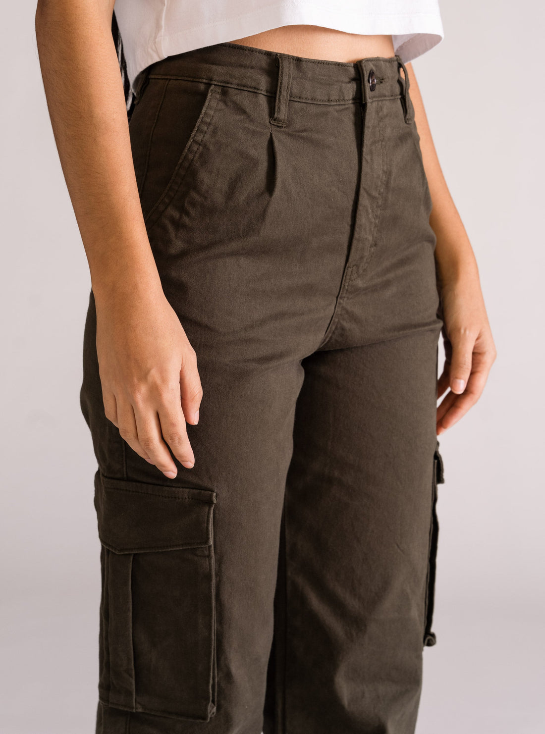 Cargo Straight Pants, Verde Olivo