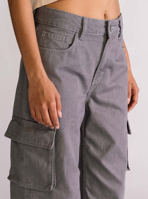 No Scrubs Utility Cargo Jeans, Gris Claro