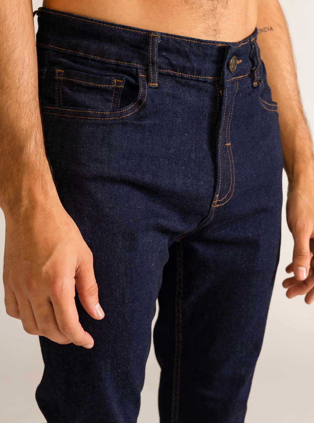 Basic Slim Jeans, Azul Marino